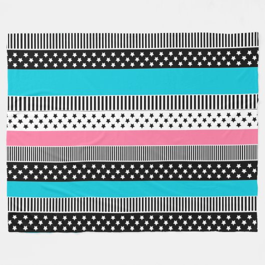 Patchwork aus mehrfarbigen Streifen aus Stoff i Fleecedecke (Vorderseite (Horizontal))