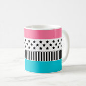 Patchwork aus mehrfarbigen Streifen aus Stoff i Kaffeetasse (VorderseiteRechts)