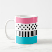 Patchwork aus mehrfarbigen Streifen aus Stoff i Kaffeetasse (Links)