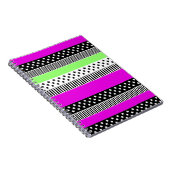 Patchwork aus schwarz-weiß und neonfarbenen Streif Notizblock (Rechte Seite)