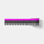 Patchwork aus schwarz-weiß und neonfarbenen Streif Ripsband (Vorderseite)