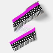 Patchwork aus schwarz-weiß und neonfarbenen Streif Ripsband (Rückseite)