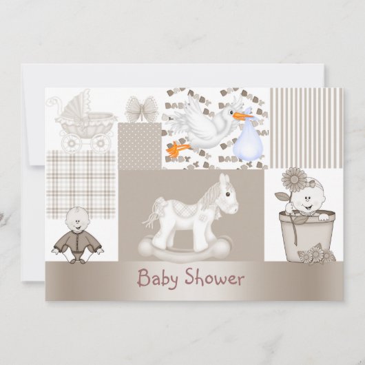 PATCHWORK BABY SHOWER EINLADUNG (Vorderseite)