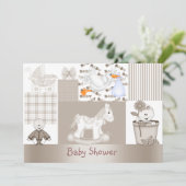 PATCHWORK BABY SHOWER EINLADUNG (Stehend Vorderseite)