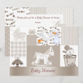 PATCHWORK BABY SHOWER EINLADUNG (Vorne/Hinten)