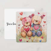 Patchwork-Bären Valentinstag Feiertagskarte (Vorne/Hinten)