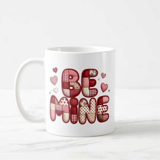 Patchwork "Be Mine" Valentine's Mug Kaffeetasse (Links)