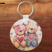Patchwork Bears Valentine Schlüsselanhänger (Vorderseite)