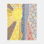 Patchwork-Berg-Sonnenaufgang-Sherpa-Decke Fleecedecke (Vorderseite)