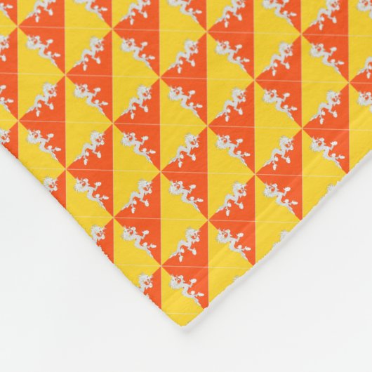 Patchwork-Bhutan-Flag-Muster Fleecedecke (Ecke)
