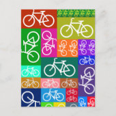 Patchwork Bicycles Art Postkarte (Vorderseite)