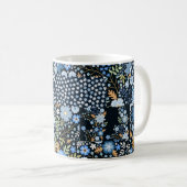 Patchwork Blaue Blumen: Nahtlose Stoffe. Kaffeetasse (VorderseiteRechts)
