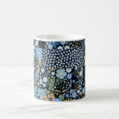 Patchwork Blaue Blumen: Nahtlose Stoffe. Kaffeetasse (Mittel)