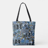 Patchwork Blaue Blumen: Nahtlose Stoffe. Tasche (Rückseite)