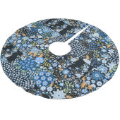 Patchwork blaue Blumen: Nahtloser Stoff. Polyester Weihnachtsbaumdecke (Schrägansicht)