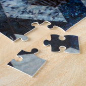 Patchwork-blaue Steppdecke Puzzle (Seite)