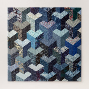 Patchwork-blaue Steppdecke Puzzle