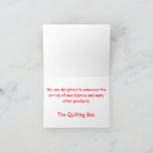 Patchwork Block Quilt Note oder Grußkarte Karte (Innenseite)