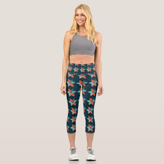 Patchwork-Blume Capri Leggings (Vorderseite)