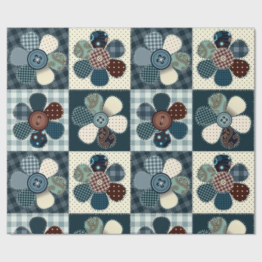 Patchwork-Blume Geschenkpapier (Flach)