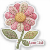 Patchwork Blume im Landhausstil Aufkleber (Vorderseite)