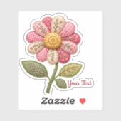Patchwork Blume im Landhausstil Aufkleber (Blatt)