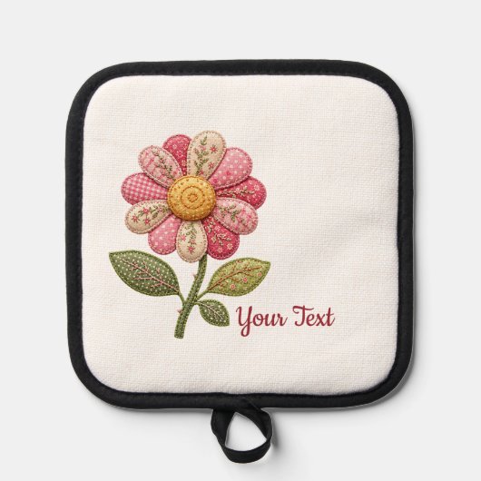 Patchwork Blume im Landhausstil Topflappen (Vorderseite)