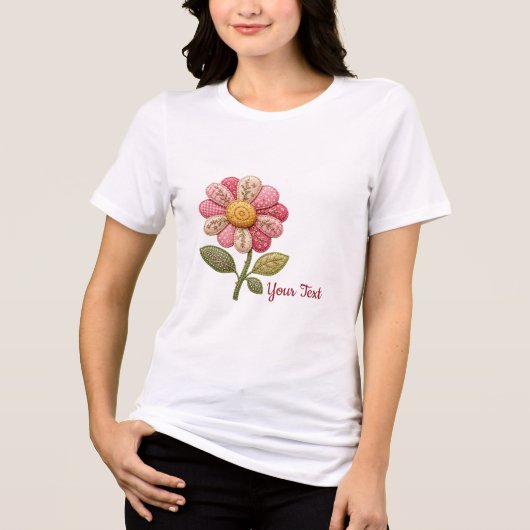 Patchwork Blume im Landhausstil Tri-Blend Shirt (Vorderseite)