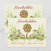 Patchwork Blume Liebe Tree Danke Post Card Postkarte (Vorne/Hinten)