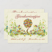 Patchwork Blume Liebe Tree Danke Post Card Postkarte (Vorne/Hinten)