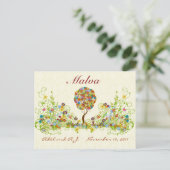 Patchwork Blume Liebe Tree Danke Post Card Postkarte (Stehend Vorderseite)