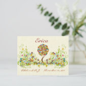 Patchwork Blume Liebe Tree Danke Post Card Postkarte (Stehend Vorderseite)