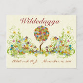 Patchwork Blume Liebe Tree Danke Post Card Postkarte (Vorderseite)