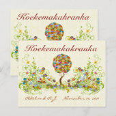 Patchwork Blume Liebe Tree Danke Post Card Postkarte (Vorne/Hinten)