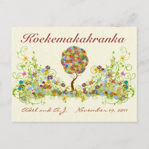 Patchwork Blume Liebe Tree Danke Post Card Postkarte