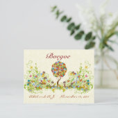 Patchwork Blume Liebe Tree Danke Post Card Postkarte (Stehend Vorderseite)