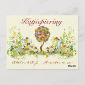 Patchwork Blume Liebe Tree Danke Post Card Postkarte (Rückseite)