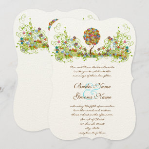 Patchwork Blume Liebe Tree Einladung Hochzeit