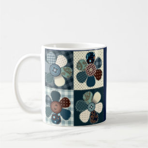 Patchwork-Blume Personalisiert Kaffeetasse