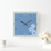 Patchwork-Blume Quadratische Wanduhr (Zuhause)