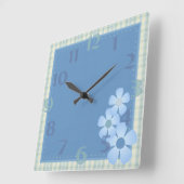 Patchwork-Blume Quadratische Wanduhr (Winkel)