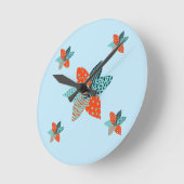 Patchwork-Blume Runde Wanduhr (Winkel)