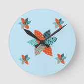 Patchwork-Blume Runde Wanduhr (Vorderseite)