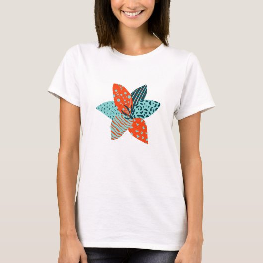 Patchwork-Blume T-Shirt (Vorderseite)
