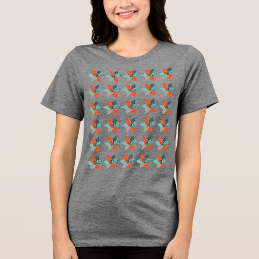 Patchwork-Blume Tri-Blend Shirt (Vorderseite)