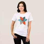 Patchwork-Blume Tri-Blend Shirt (Vorderseite voll)