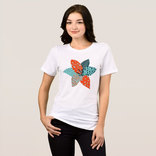 Patchwork-Blume Tri-Blend Shirt (Vorderseite voll)