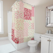 Patchwork Blumen: Handgezeichnete Ornamente. Duschvorhang (Beispiel)