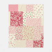 Patchwork Blumen: Handgezeichnete Ornamente. Fleecedecke (Vorderseite)