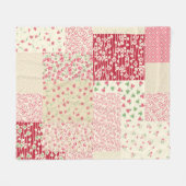 Patchwork Blumen: Handgezeichnete Ornamente. Fleecedecke (Vorderseite (Horizontal))